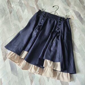 Axes Femme Navy Ruffled Ribbon Skirt